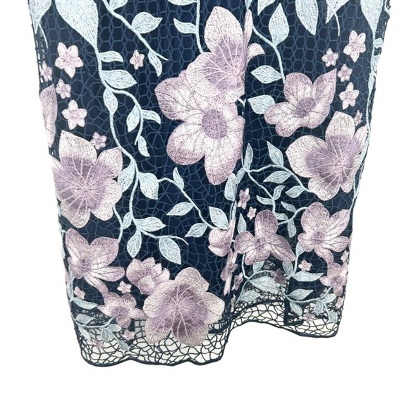 Marchesa Notte Floral Embroidered Guipure Maxi Dress - Picture 8 of 12